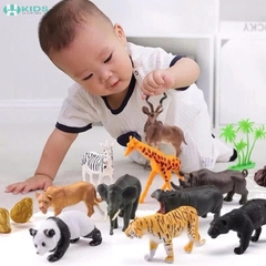 Bộ Mô Hình Động Vật Hoang Dã Nông Trại Kèm Hộp Đựng Cho Bé