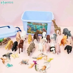 Bộ Mô Hình Động Vật Hoang Dã Nông Trại Kèm Hộp Đựng Cho Bé
