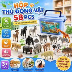 Bộ Mô Hình Động Vật Hoang Dã Nông Trại Kèm Hộp Đựng Cho Bé