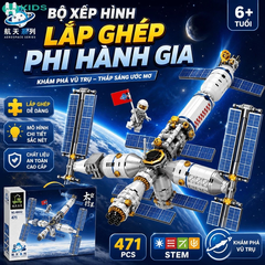 Bộ Xếp Hình Lắp Ghép Trạm Vũ Trụ Phi Hành Gia 471 Chi Tiết Cho Bé 6+