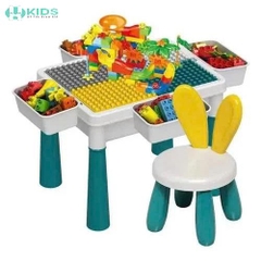 Bộ Xếp Hình Bàn Ghế Tai Thỏ Đa Năng 110 Chi Tiết Cho Bé