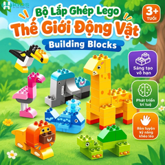 Bộ Lắp Ghép Thế Giới Động Vật Building Blocks 102pcs FEELO – Xếp Hình Sáng Tạo Cho Bé 3+