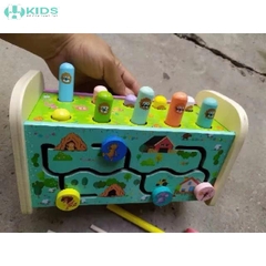 Đồ Chơi Gỗ Đập Chuột Sư Tử Có Đàn Xylophone Cho Bé