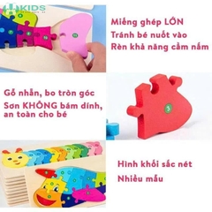 Đồ Chơi Ghép Hình Gỗ Nổi Montessori Cho Bé