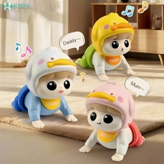 Đồ Chơi Em Bé Tập Bò Đội Mũ Vịt Tự Động