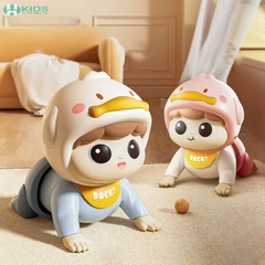 Đồ Chơi Em Bé Tập Bò Đội Mũ Vịt Tự Động