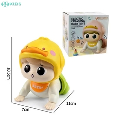 Đồ Chơi Em Bé Tập Bò Đội Mũ Vịt Tự Động
