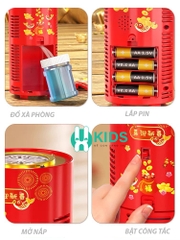 Máy thổi bong bóng bắn pháo hoa tự động có đèn led, phát nhạc loại cao cấp kèm pin