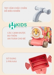 Xe tập đi đa năng 5in1 mô hình tàu hoả xe lửa kết hợp xe chòi chân kèm đồ chơi giáo dục sớm có nhạc đèn phun khói cho bé