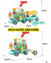 Xe tập đi đa năng 5in1 mô hình tàu hoả xe lửa kết hợp xe chòi chân kèm đồ chơi giáo dục sớm có nhạc đèn phun khói cho bé