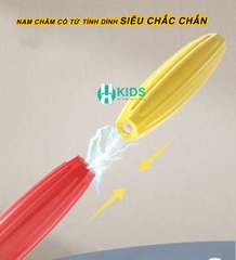 Đồ chơi xếp hình nam châm hình khối thế hệ mới, lắp ráp thông minh thành hình người