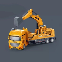 Set Xe Ben Và Xe Xúc Vàng Chạy Pin Có Đèn Nhạc Cho Bé Tỉ Lệ 1:18 – Mã 6884