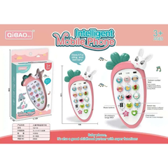 Điện Thoại Đồ Chơi Hình Cà Rốt Có Nhạc Cho Bé – 12 Phím Con Vật – Mã 162-32