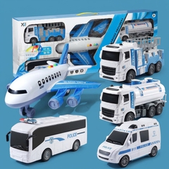 Set 5 Xe Chủ Đề Sân Bay XLQ-5F, Máy Bay Có Đèn Nhạc Cho Bé - Đồ Chơi XKIDS