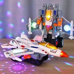 Máy Bay Biến Hình Robot 2 Trong 1 Cho Bé – Tự Động Biến Hình, Đèn LED Và Âm Thanh