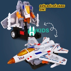 Máy Bay Biến Hình Robot 2 Trong 1 Cho Bé – Tự Động Biến Hình, Đèn LED Và Âm Thanh