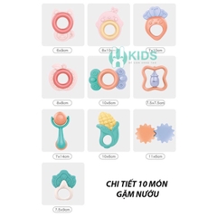 Bộ 10 món đồ chơi xúc xắc gặm nướu cho bé sơ sinh