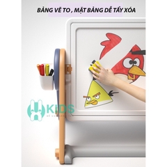 Bộ bàn xếp hình kiêm bảng vẽ đa năng 6 in1 cho trẻ em, thiết kế dáng chữ A xoay 180 độ, gấp gọn dễ dàng