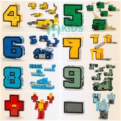 Bộ chữ số biến hình thông minh từ 0-9 lắp ghép thành robot kích thước lớn