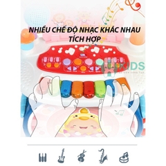 Bộ đồ chơi trống Jazz Drum kết hợp bàn nhạc cụ nhiều chế độ có sẵn micro ghi âm cho bé (kèm ghế ngồi)