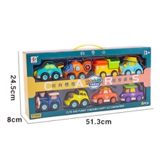 Bộ ô tô đồ chơi 6 – 8 xe ô tô Poli biệt đội tàu bay siêu đẳng, xe công trình dễ thương chạy đà nhiều màu sắc trẻ em