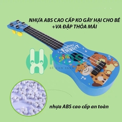 Đàn guitar mini cho bé, đàn ukulele cho trẻ em học tập âm nhạc có hộp đẹp tiếng anh