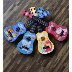 Đàn guitar mini cho bé, đàn ukulele cho trẻ em học tập âm nhạc có hộp đẹp tiếng anh