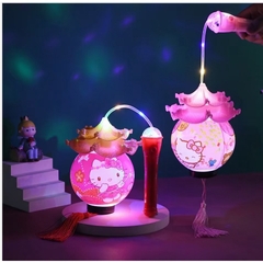 Đèn lồng trung thu dạng tròn có mái kép truyền thống