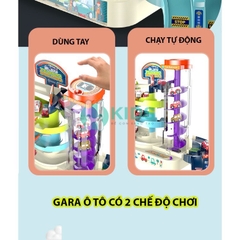 Đồ chơi đường đua ô tô kết hợp garage đỗ xe ô tô 3 tầng