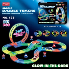 Đồ chơi đường đua xe ô tô lộn ngược 360 độ với đường ray phát quang trong tối