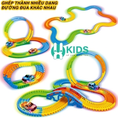 Đồ chơi đường đua xe ô tô lộn ngược 360 độ với đường ray phát quang trong tối