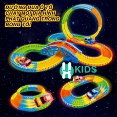 Đồ chơi đường đua xe ô tô lộn ngược 360 độ với đường ray phát quang trong tối