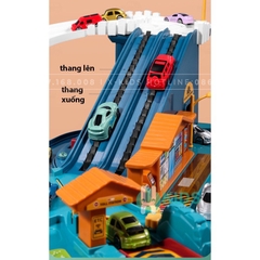 Đồ chơi đường ray ô tô chạy tự động, lắp ráp đường cao tốc cỡ lớn