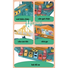 Đồ chơi đường ray ô tô chạy tự động, lắp ráp đường cao tốc cỡ lớn