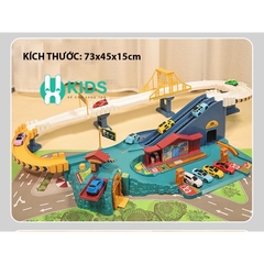 Đồ chơi đường ray ô tô chạy tự động, lắp ráp đường cao tốc cỡ lớn