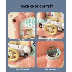Đồ chơi giải trí pinball máy bắt bóng hình lâu đài kèm vô lăng ô tô có đèn có nhạc vui nhộn cho bé