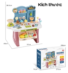 Đồ chơi quầy siêu thị bán hàng kem có âm thanh và ánh sáng gồm 33 chi tiết cỡ lớn cho bé