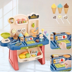 Đồ chơi quầy siêu thị bán hàng kem có âm thanh và ánh sáng gồm 33 chi tiết cỡ lớn cho bé