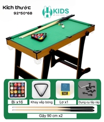 Bàn Bi-A Cao Cấp, Bàn bi a Gỗ Loại To Chân Gấp Gọn Chơi Siêu Hay Và Cực Vui Cho Trẻ Em Và Người Lớn