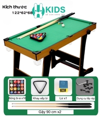 Bàn Bi-A Cao Cấp, Bàn bi a Gỗ Loại To Chân Gấp Gọn Chơi Siêu Hay Và Cực Vui Cho Trẻ Em Và Người Lớn