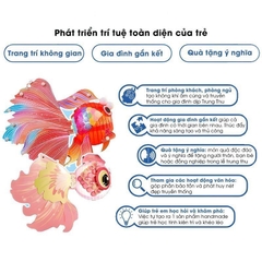 Đèn lồng trung thu con cá chép màu sắc lắp ráp thủ công DIY có đèn nhấp nháy 3 chế độ phát sáng siêu đẹp cao cấp cho bé