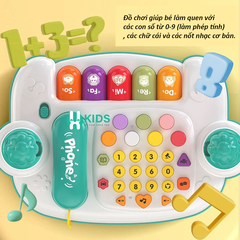 Điện thoại đồ chơi thông minh đa chức năng 16 chế độ chơi có phím piano,kể chuyện,học toán giáo dục sớm ngôn ngữ cho bé
