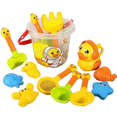 Xô Xúc Cát Đi Biển 18 Món Cho Bé – Bộ Đồ Chơi Cát Hình Vịt Dễ Thương Kèm Xẻng, Khuôn, Xô