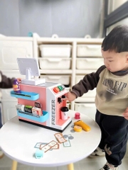 Bộ đồ chơi siêu thị mini cho bé kèm máy quét tính tiền 46 chi tiết – quầy bán hàng mô phỏng có đèn âm thanh
