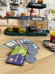 Quầy tính tiền đồ ăn nhanh cho bé 71 chi tiết – bộ đồ chơi bán hàng hamburger khoai tây chiên siêu thật
