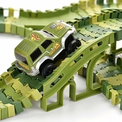 Đồ chơi đường ray khủng long lắp ráp cho bé kèm xe chạy pin – bộ track dinosaur công viên khủng long uốn cong linh hoạt