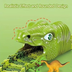 Đồ chơi đường ray khủng long lắp ráp cho bé kèm xe chạy pin – bộ track dinosaur công viên khủng long uốn cong linh hoạt