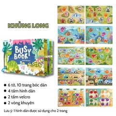 Đồ Chơi Bóc Dán Nhiều Chủ Đề Busy Book Montessori Cho Bé – Sách Tương Tác Chủ Đề Động Vật, Số Đếm, Giao Thông, Khủng Long