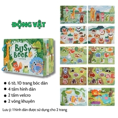 Đồ Chơi Bóc Dán Nhiều Chủ Đề Busy Book Montessori Cho Bé – Sách Tương Tác Chủ Đề Động Vật, Số Đếm, Giao Thông, Khủng Long
