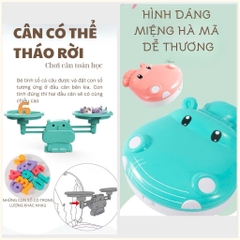 Đồ Chơi Câu Cá Nam Châm kèm cân toán học có phát nhạc Tiếng Anh, thẻ bảng chữ số, sạc pin bằng USB và 45 cá nhỏ
